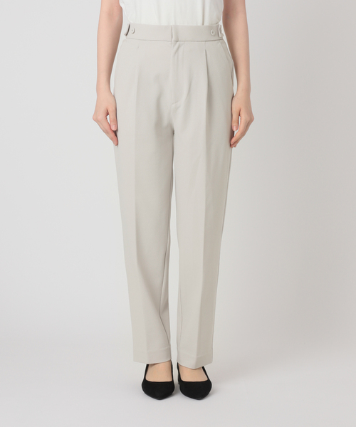 SLOBE IENA(スローブイエナ)の「《WEB/一部店舗限定》クレータークロスバックゴムセミストレートパンツ(スラックス・レディース・ブラック/グレー・38/36)」の19枚目の写真