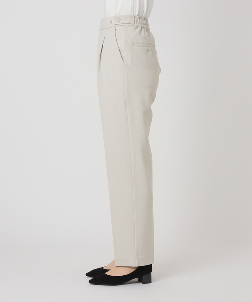 SLOBE IENA(スローブイエナ)の「《WEB/一部店舗限定》クレータークロスバックゴムセミストレートパンツ(スラックス・レディース・ブラック/グレー・38/36)」の20枚目の写真