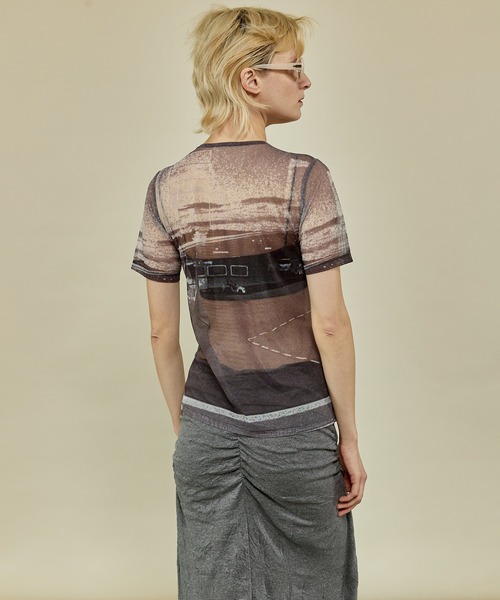 MAISON SPECIAL(メゾンスペシャル)の「AIR PORT Print T-shirt/AIR PORTプリントTシャツ【MAISON SPECIAL/メゾンスペシャル】(Tシャツ/カットソー・レディース・ブラック/マルチ・FREE)」の9枚目の写真