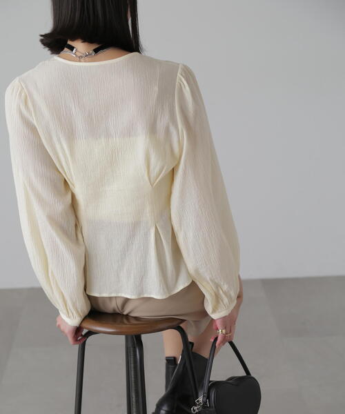 FREE'S MART（フリーズマート）の「◆ドビーストライプチュニックシャツ（シャツ/ブラウス・レディース・ホワイト/イエロー/ライトグリーン・FREE）」の9枚目の写真