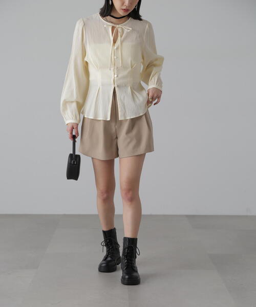 FREE'S MART（フリーズマート）の「◆ドビーストライプチュニックシャツ（シャツ/ブラウス・レディース・ホワイト/イエロー/ライトグリーン・FREE）」の12枚目の写真