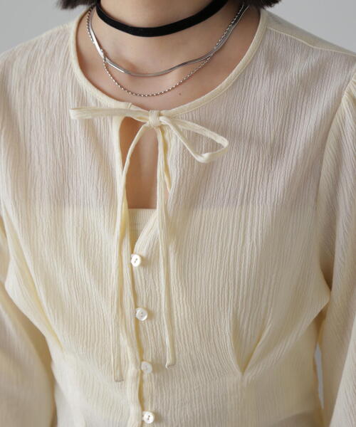 FREE'S MART（フリーズマート）の「◆ドビーストライプチュニックシャツ（シャツ/ブラウス・レディース・ホワイト/イエロー/ライトグリーン・FREE）」の14枚目の写真