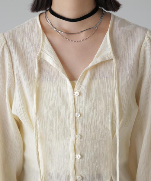 FREE'S MART（フリーズマート）の「◆ドビーストライプチュニックシャツ（シャツ/ブラウス・レディース・ホワイト/イエロー/ライトグリーン・FREE）」の15枚目の写真