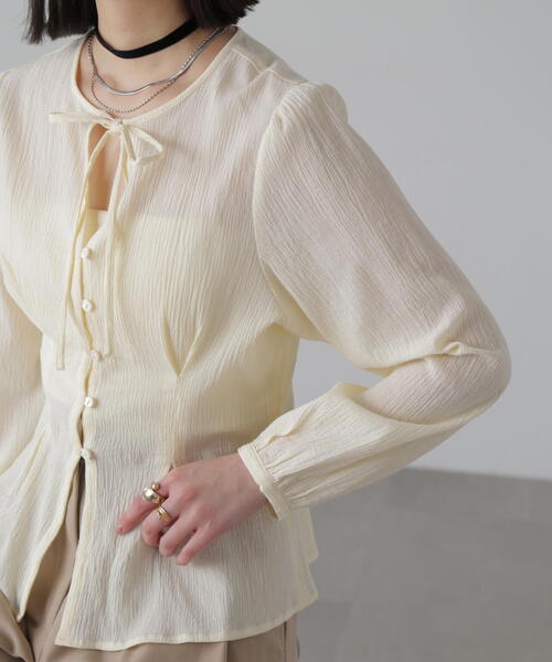 FREE'S MART（フリーズマート）の「◆ドビーストライプチュニックシャツ（シャツ/ブラウス・レディース・ホワイト/イエロー/ライトグリーン・FREE）」の16枚目の写真