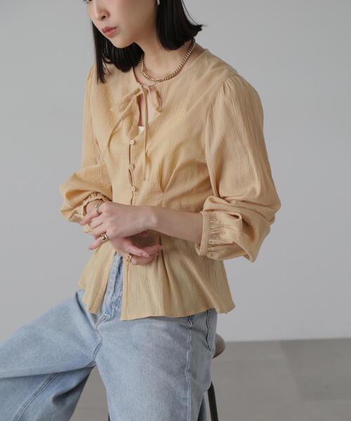 FREE'S MART（フリーズマート）の「◆ドビーストライプチュニックシャツ（シャツ/ブラウス・レディース・ホワイト/イエロー/ライトグリーン・FREE）」の22枚目の写真