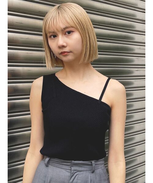 MURUA（ムルーア）の「アシメショルダーオープンニット（ニット/セーター・レディース・ネイビー/レッド/ブラック/グレー・FREE）」の14枚目の写真