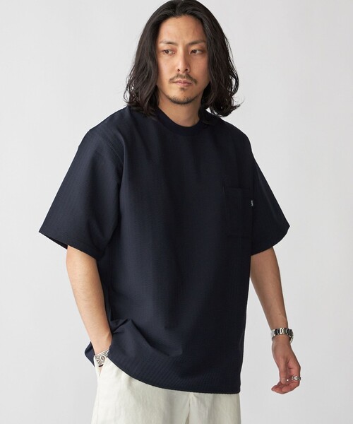 SHIPS(シップス)の「SHIPS: COOLMAX(R) シアサッカー Tシャツ(Tシャツ/カットソー・メンズ・ネイビー/ライトグレー/ブラック/ホワイト/ダークブルー/ライトブルー・SMALL/MEDIUM/LARGE/X-LARGE)」の6枚目の写真