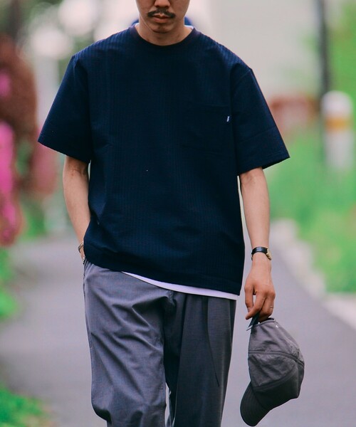 SHIPS(シップス)の「SHIPS: COOLMAX(R) シアサッカー Tシャツ(Tシャツ/カットソー・メンズ・ネイビー/ライトグレー/ブラック/ホワイト/ダークブルー/ライトブルー・SMALL/MEDIUM/LARGE/X-LARGE)」の5枚目の写真