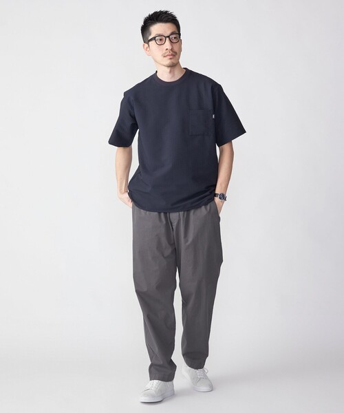 SHIPS(シップス)の「SHIPS: COOLMAX(R) シアサッカー Tシャツ(Tシャツ/カットソー・メンズ・ネイビー/ライトグレー/ブラック/ホワイト/ダークブルー/ライトブルー・SMALL/MEDIUM/LARGE/X-LARGE)」の21枚目の写真