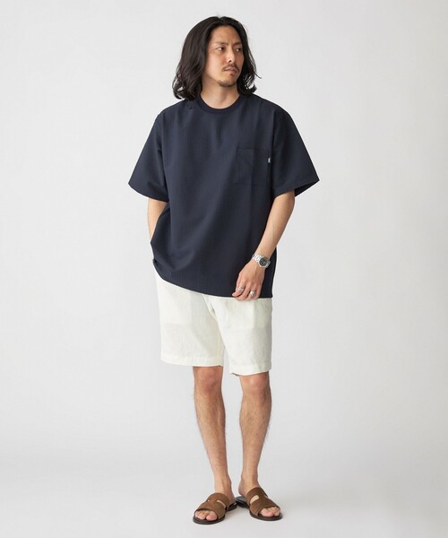 SHIPS(シップス)の「SHIPS: COOLMAX(R) シアサッカー Tシャツ(Tシャツ/カットソー・メンズ・ネイビー/ライトグレー/ブラック/ホワイト/ダークブルー/ライトブルー・SMALL/MEDIUM/LARGE/X-LARGE)」の22枚目の写真