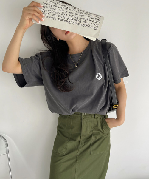 Ada.(エイダ)の「AIR WALK ピグメント加工 半袖 プリント ドクロ Tシャツ(Tシャツ/カットソー・レディース・ブラック/ネイビー/オフホワイト・M/L)」の15枚目の写真