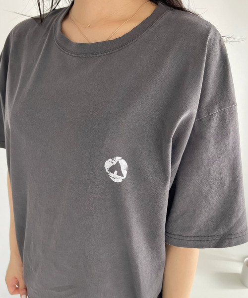 Ada.(エイダ)の「AIR WALK ピグメント加工 半袖 プリント ドクロ Tシャツ(Tシャツ/カットソー・レディース・ブラック/ネイビー/オフホワイト・M/L)」の5枚目の写真