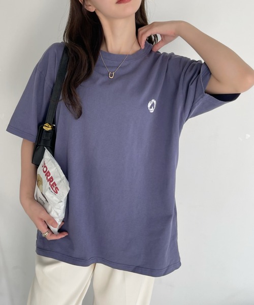 Ada.(エイダ)の「AIR WALK ピグメント加工 半袖 プリント ドクロ Tシャツ(Tシャツ/カットソー・レディース・ブラック/ネイビー/オフホワイト・M/L)」の13枚目の写真
