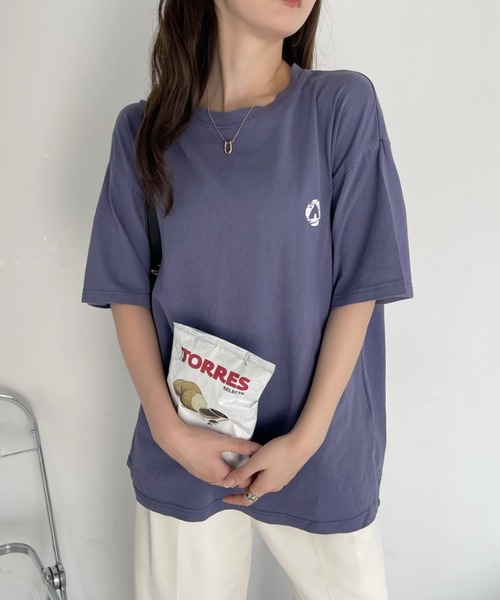 Ada.(エイダ)の「AIR WALK ピグメント加工 半袖 プリント ドクロ Tシャツ(Tシャツ/カットソー・レディース・ブラック/ネイビー/オフホワイト・M/L)」の14枚目の写真