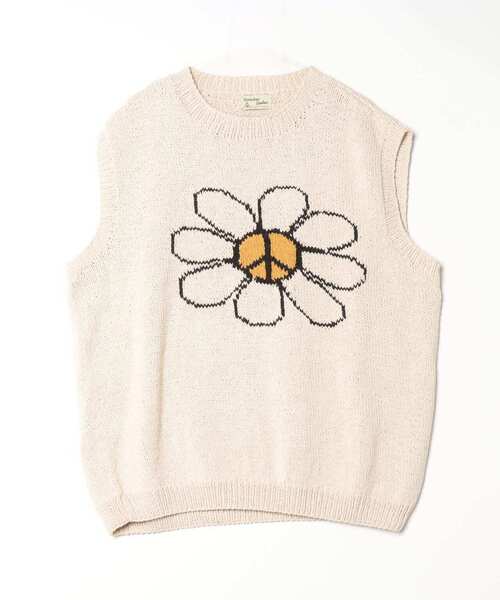 niche.(ニッチ)の「MacMahon Knitting Mills /マクマホンニッティングミルズ 別注Peace&Flower Vest(ニット/セーター・メンズ・ナチュラル・F)」の9枚目の写真