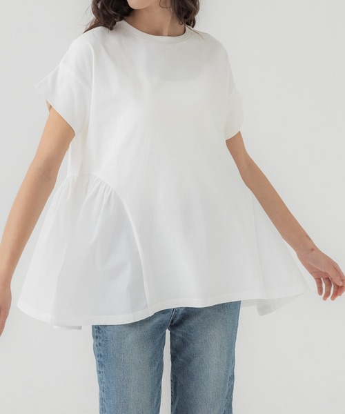 新品】FOR FORMO ギャザーフレアTシャツ 白 - メルカリ