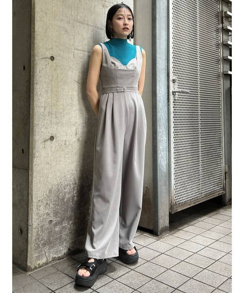 MURUA（ムルーア）の「ビスチェレイヤードロンパース（ワンピース・レディース・グレー/ブラック・FREE）」の13枚目の写真