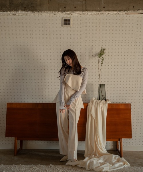 mideal（マイディール）の「frill bare bustier × sheer tops set