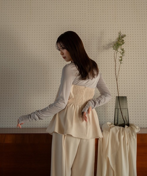 mideal(マイディール)の「frill bare bustier × sheer tops set mideal(マイディール)の「frill bare bustier × sheer tops set