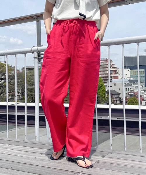 GEVACO(ゲバコ)の「【GEVACO/ゲバコ】コットンリネンイージーパンツ(その他パンツ・レディース・ブラック/ベージュ系その他3/グリーン/レッド/ネイビー・36/38)」の2枚目の写真
