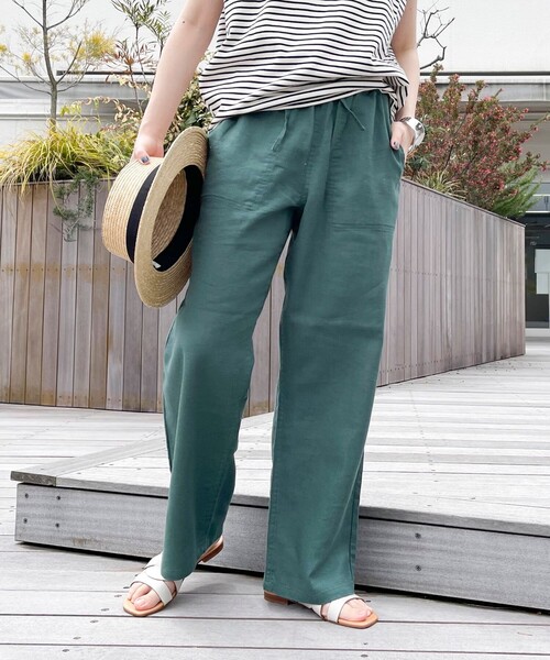 GEVACO(ゲバコ)の「【GEVACO/ゲバコ】コットンリネンイージーパンツ(その他パンツ・レディース・ブラック/ベージュ系その他3/グリーン/レッド/ネイビー・36/38)」の4枚目の写真