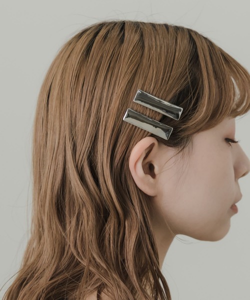 SMELLY(スメリー)の「スクエア2セットピン(ヘアピン・レディース・ブラック/シルバー・-)」の3枚目の写真