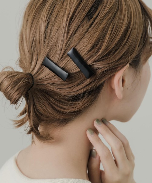 SMELLY(スメリー)の「スクエア2セットピン(ヘアピン・レディース・ブラック/シルバー・-)」の5枚目の写真