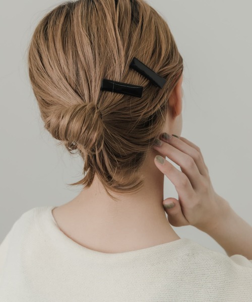 SMELLY(スメリー)の「スクエア2セットピン(ヘアピン・レディース・ブラック/シルバー・-)」の6枚目の写真