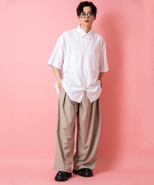 a.p.o.v.(エーピーオービー)の「a.p.o.v. ビッグポケットオーバーサイズ半袖ガーゼシャツ(シャツ/ブラウス・メンズ・ホワイト/ブラック・ONE SIZE)」の7枚目の写真