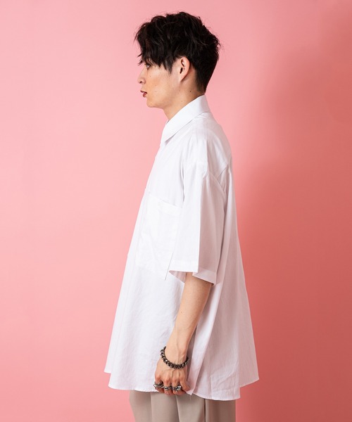 a.p.o.v.(エーピーオービー)の「a.p.o.v. ビッグポケットオーバーサイズ半袖ガーゼシャツ(シャツ/ブラウス・メンズ・ホワイト/ブラック・ONE SIZE)」の12枚目の写真