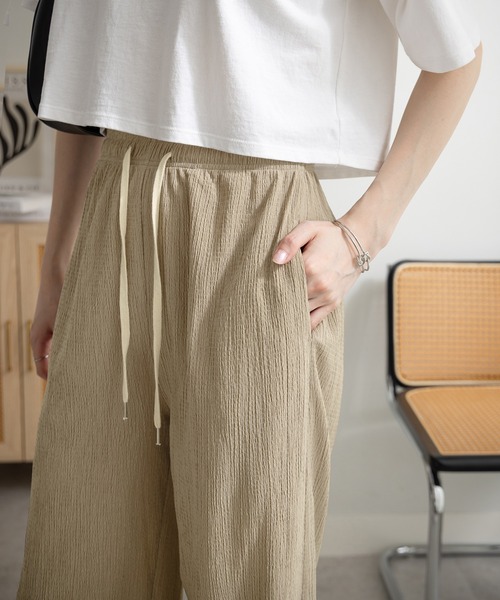 CHAN ME(チャンミ)の「ふくれジャガードジョガーパンツ(その他パンツ・レディース・ブラック/ベージュ/ブルー・MEDIUM/LARGE/X-LARGE)」の8枚目の写真