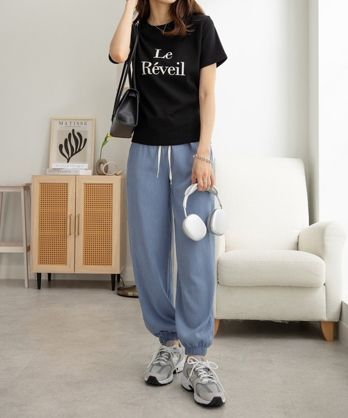 CHAN ME(チャンミ)の「ふくれジャガードジョガーパンツ(その他パンツ・レディース・ブラック/ベージュ/ブルー・MEDIUM/LARGE/X-LARGE)」の13枚目の写真