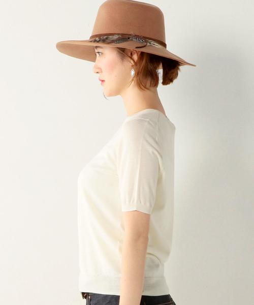 UNITED ARROWS（ユナイテッドアローズ）の「○UBBT W 18G クルーネック　半袖　ニット◆（ニット/セーター・レディース・オフホワイト/ブラック/グレー/ワインレッド/ダークグリーン・フリー）」の8枚目の写真