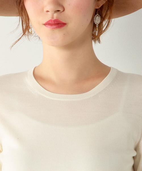 UNITED ARROWS（ユナイテッドアローズ）の「○UBBT W 18G クルーネック　半袖　ニット◆（ニット/セーター・レディース・オフホワイト/ブラック/グレー/ワインレッド/ダークグリーン・フリー）」の10枚目の写真