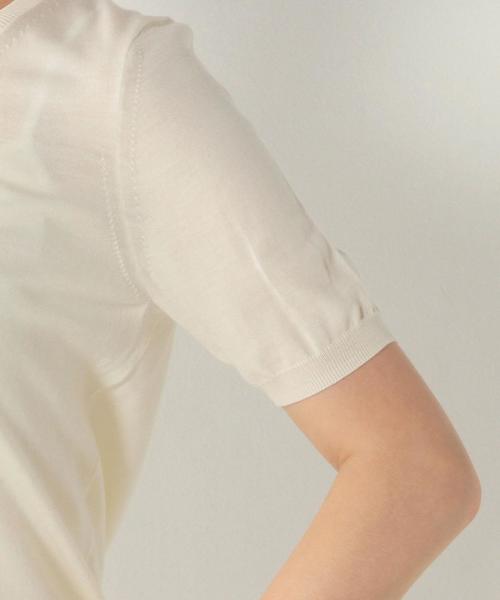 UNITED ARROWS（ユナイテッドアローズ）の「○UBBT W 18G クルーネック　半袖　ニット◆（ニット/セーター・レディース・オフホワイト/ブラック/グレー/ワインレッド/ダークグリーン・フリー）」の11枚目の写真