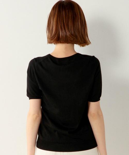 UNITED ARROWS（ユナイテッドアローズ）の「○UBBT W 18G クルーネック　半袖　ニット◆（ニット/セーター・レディース・オフホワイト/ブラック/グレー/ワインレッド/ダークグリーン・フリー）」の18枚目の写真