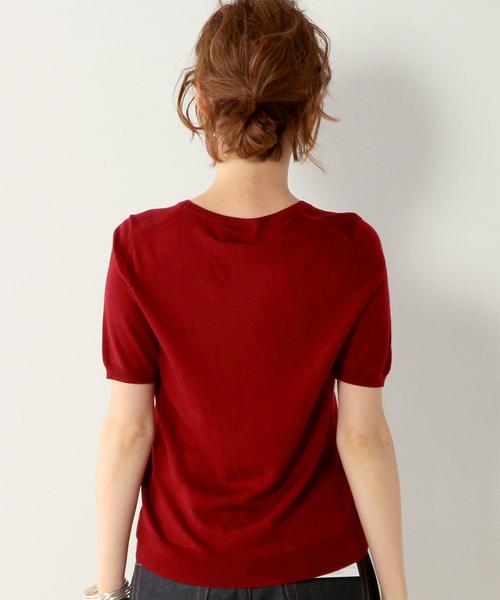 UNITED ARROWS（ユナイテッドアローズ）の「○UBBT W 18G クルーネック　半袖　ニット◆（ニット/セーター・レディース・オフホワイト/ブラック/グレー/ワインレッド/ダークグリーン・フリー）」の12枚目の写真