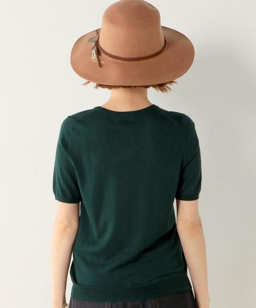 UNITED ARROWS（ユナイテッドアローズ）の「○UBBT W 18G クルーネック　半袖　ニット◆（ニット/セーター・レディース・オフホワイト/ブラック/グレー/ワインレッド/ダークグリーン・フリー）」の14枚目の写真