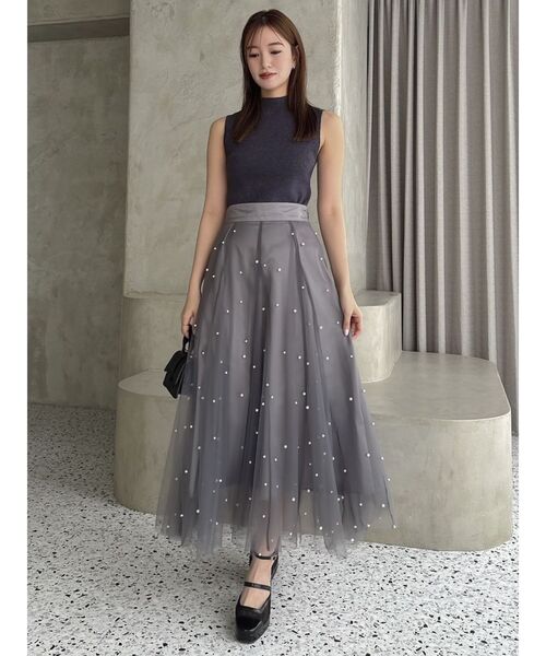 dazzlin(ダズリン)の「ランダムパーツチュールスカート(スカート・レディース・パープル/ブラック/アイボリー/グレー・MEDIUM/SMALL)」の17枚目の写真