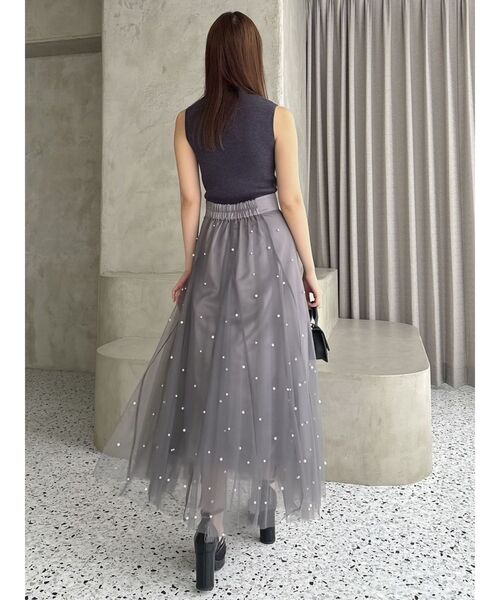 dazzlin(ダズリン)の「ランダムパーツチュールスカート(スカート・レディース・パープル/ブラック/アイボリー/グレー・MEDIUM/SMALL)」の18枚目の写真