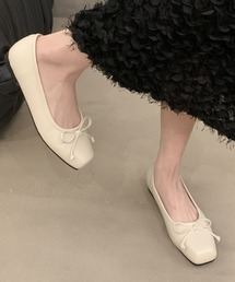 リボンフラットパンプス