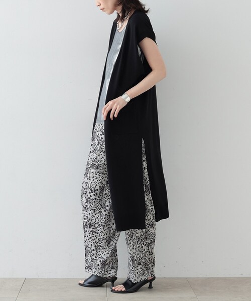 GALLEST(ギャレスト)の「◆ニットロングジレ(ベスト・レディース・ベージュ/ブラック/カーキ・38)」の4枚目の写真