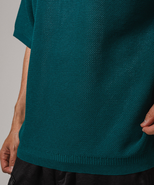 EDIFICE(エディフィス)の「ドライメッシュ リラックスフィット ニットTシャツ(ニット/セーター・メンズ・ブラック/ライトグレー/グリーン系その他/ブルー系その他・MEDIUM/LARGE)」の8枚目の写真