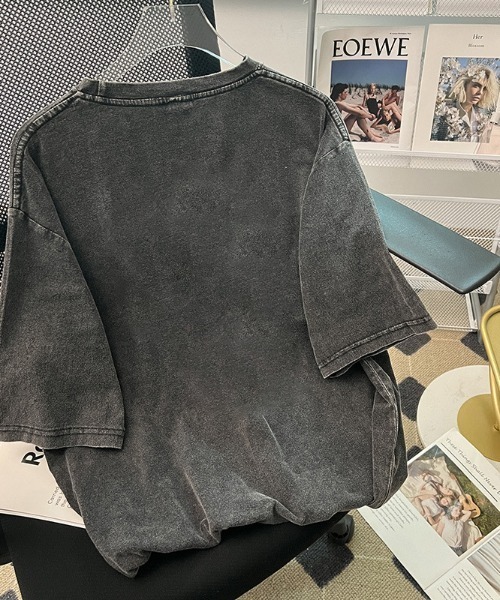 DEVICE(デバイス)の「フロント ロゴ プリント ピグメント 韓国 ストリート y2k 古着風 ビッグシルエット 半袖 Tシャツ(Tシャツ/カットソー・レディース・ダークグレー・FREE)」の18枚目の写真