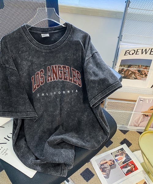 DEVICE(デバイス)の「フロント ロゴ プリント ピグメント 韓国 ストリート y2k 古着風 ビッグシルエット 半袖 Tシャツ(Tシャツ/カットソー・レディース・ダークグレー・FREE)」の14枚目の写真