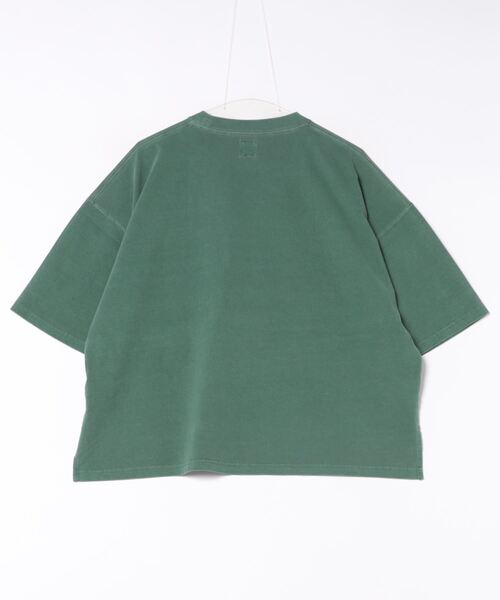 DOUBLE NAME（ダブルネーム）の「ピグメント加工エンボスロゴTEE/ユニセックス（Tシャツ/カットソー・レディース・ベージュ/スミクロ/グリーン・FREE）」の4枚目の写真