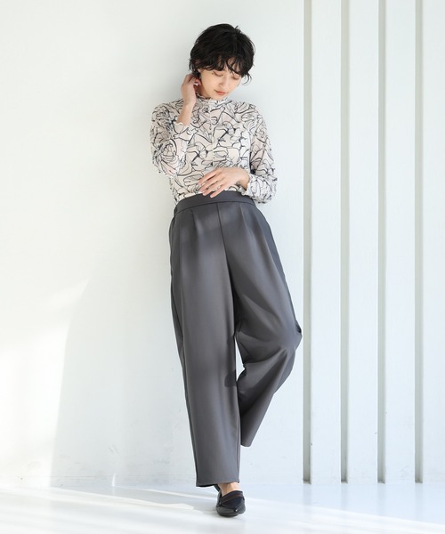 itto...(イット)の「ストレッチツイルカーブパンツ(スラックス・レディース・ブラック/ブラウン/グレー・M)」の6枚目の写真