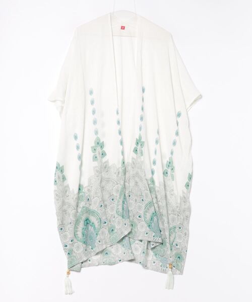 チャイハネ（チャイハネ）の「【チャイハネ】ジュピラUVロングカーディガン（カーディガン/ボレロ・レディース・ブラック/グリーン/ピンク/ホワイト/イエロー・FREE）」の2枚目の写真