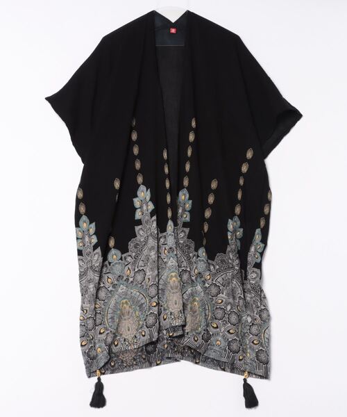 チャイハネ（チャイハネ）の「【チャイハネ】ジュピラUVロングカーディガン（カーディガン/ボレロ・レディース・ブラック/グリーン/ピンク/ホワイト/イエロー・FREE）」の3枚目の写真