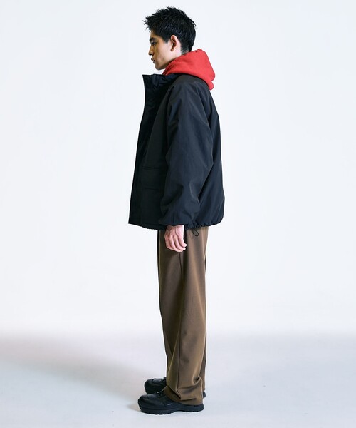 【セール】City Ambient Products: T/Rフラノ 2プリーツ ワイドテーパード スラックス（スラックス）｜City Ambient Products（シティアンビエントプロダクツ）